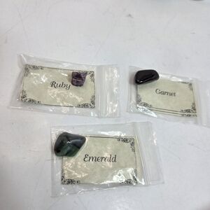 loose gemstones emerald ruby garnet 3pc  for jewelry making lapidary